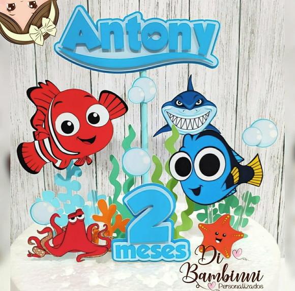 Topo de Bolo Procurando nemo