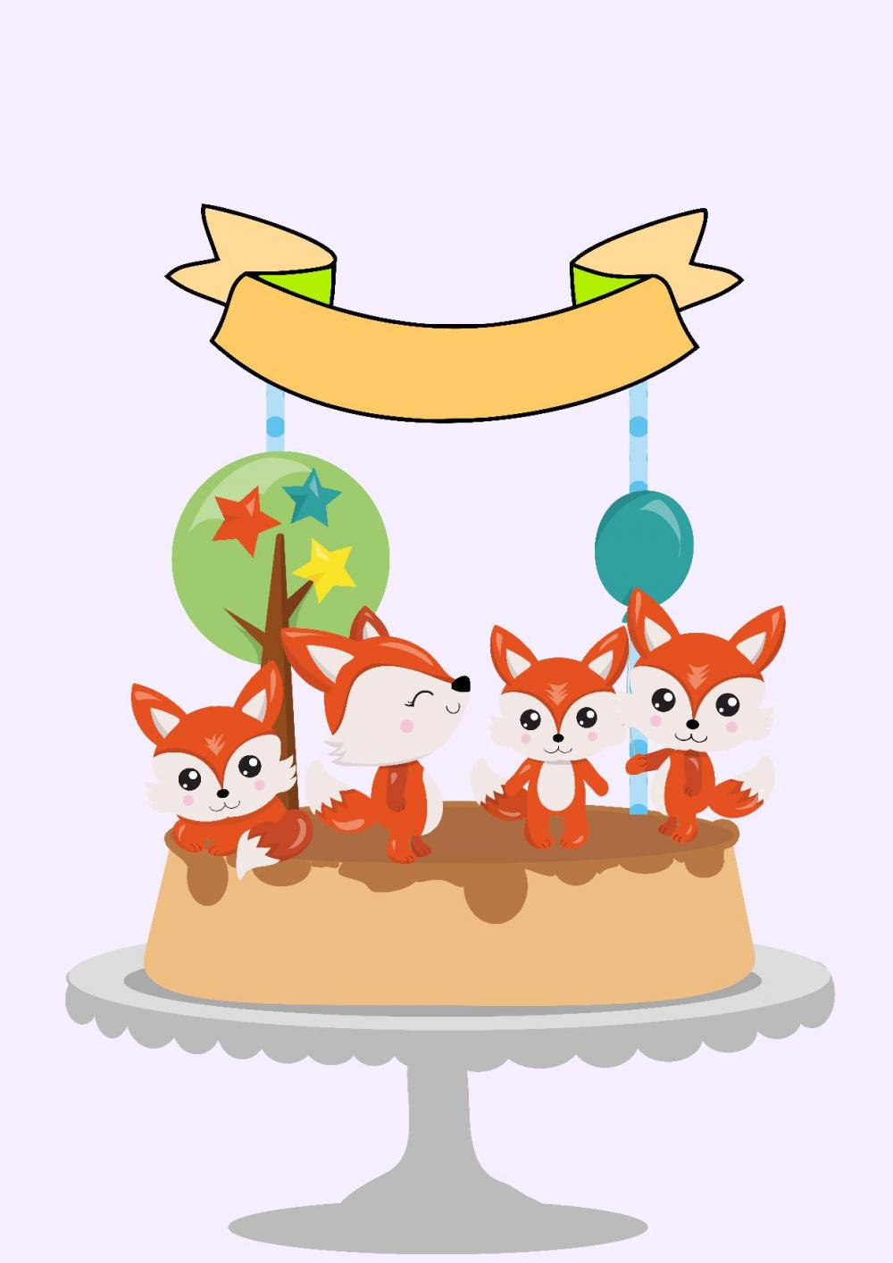 Topo de bolo Raposinha