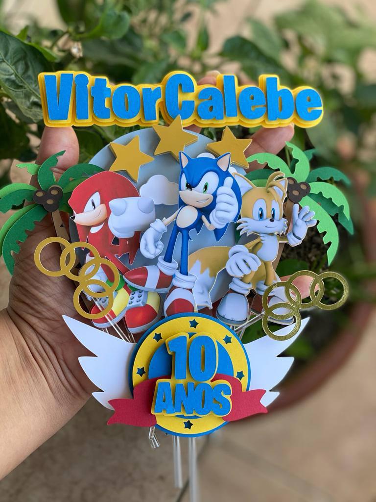 Topo de Bolo Sonic