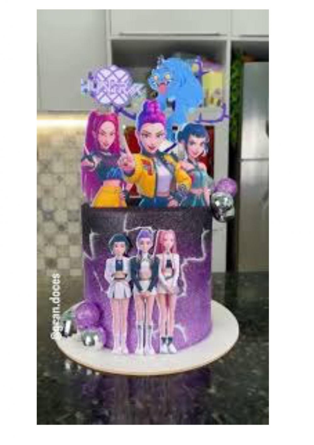 Topo de Bolo KPOP Demon Hunters