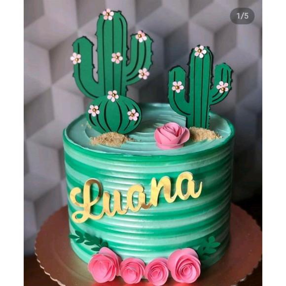 Topo de Bolo Cactos