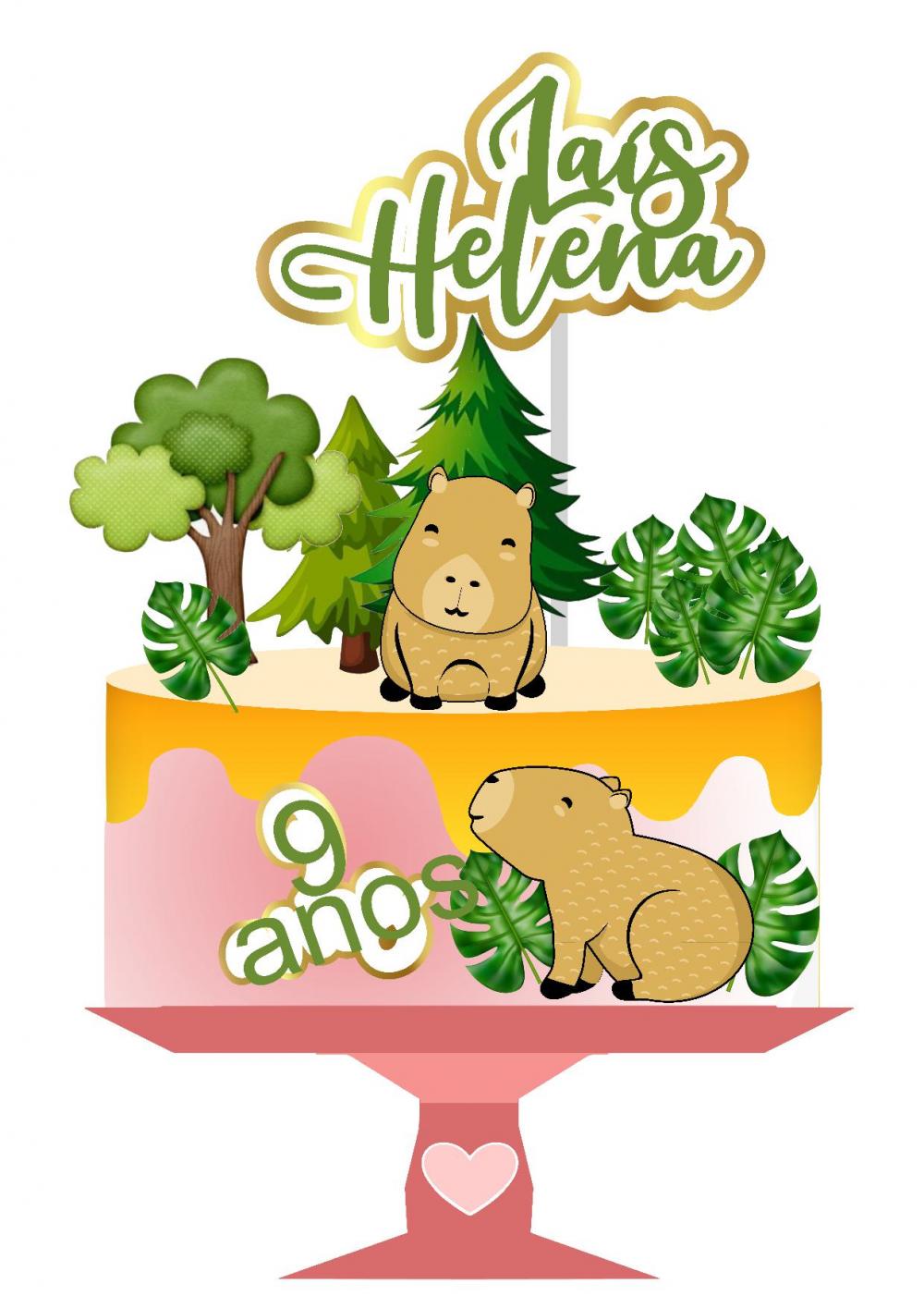 Topo de bolo Capivara