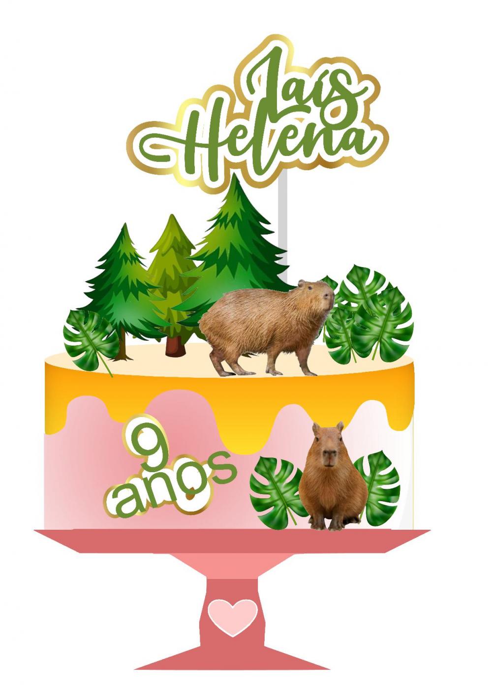 Topo de bolo Capivara