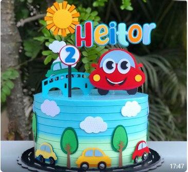 Topo de Bolo Carrinho