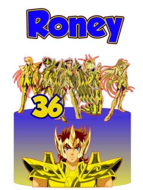 Topo de Bolo Cavaleiros do Zodiaco