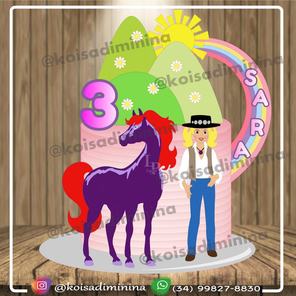 Topo de Bolo Cavalo de Fogo