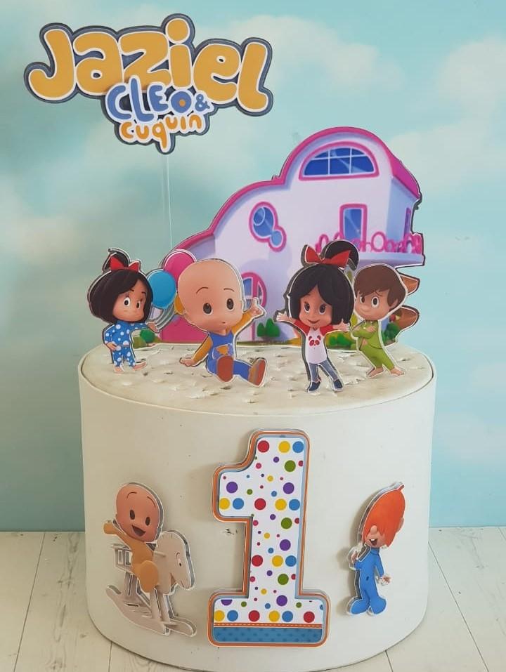 Topo de Bolo Cléo e Cuquin