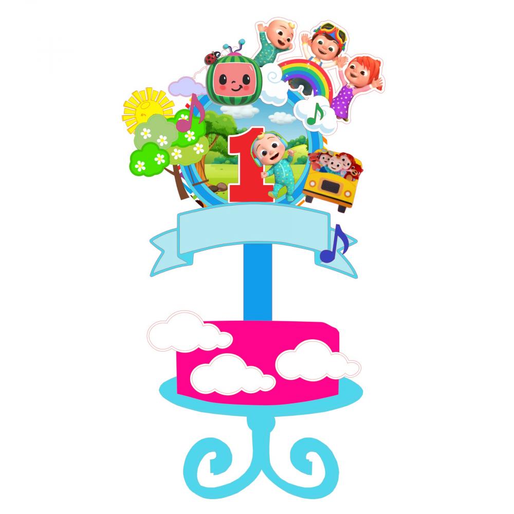 Topo de Bolo Cocomelon