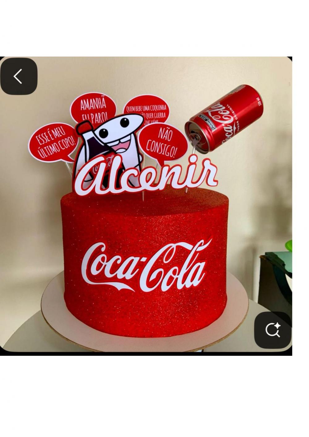 Topo de Bolo Coca Cola