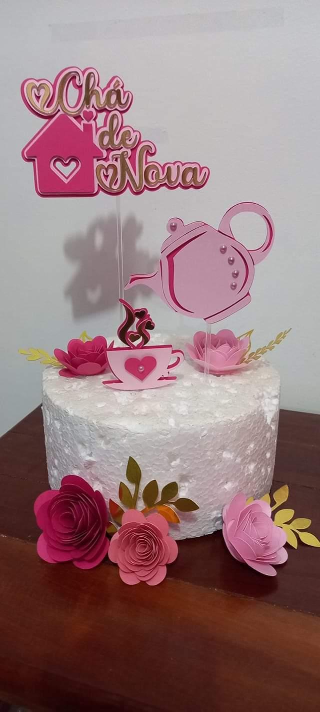 Topo de Bolo Chá de casa nova
