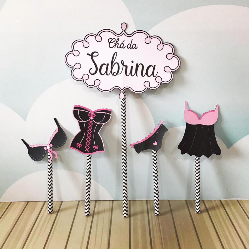 Topo de Bolo Chá de Lingerie