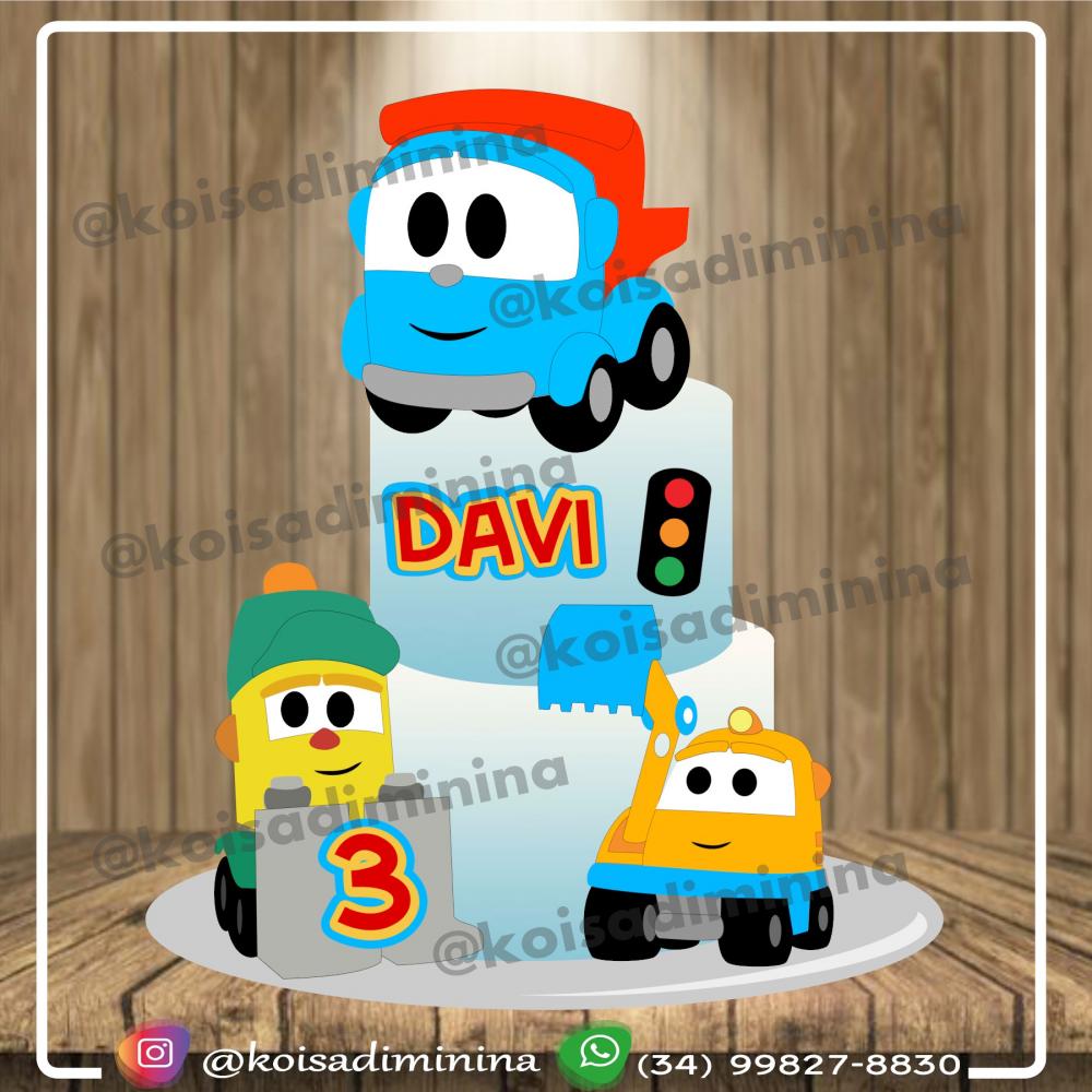 Topo de bolo Léo o Caminhao