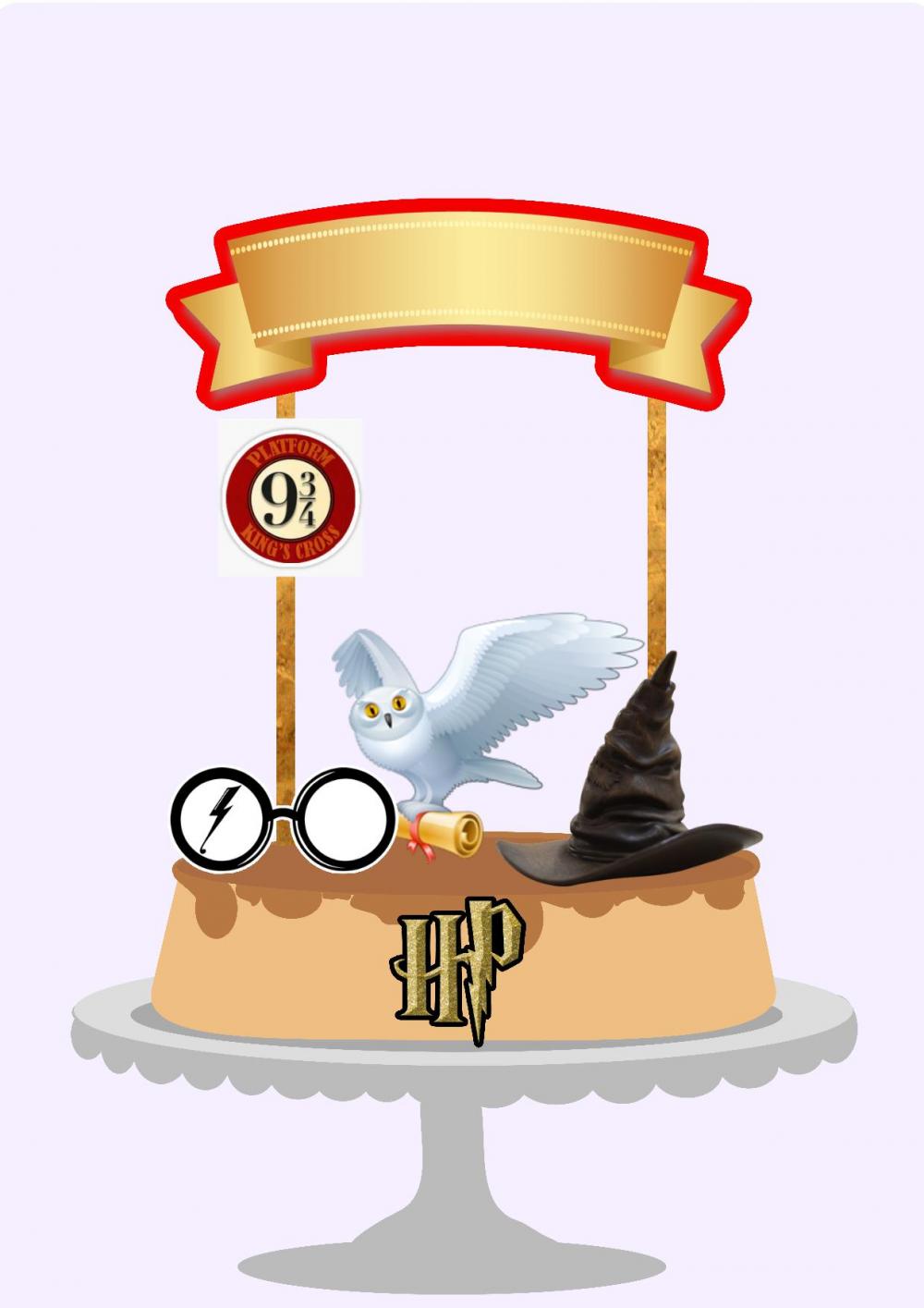 Topo de Bolo harry Potter