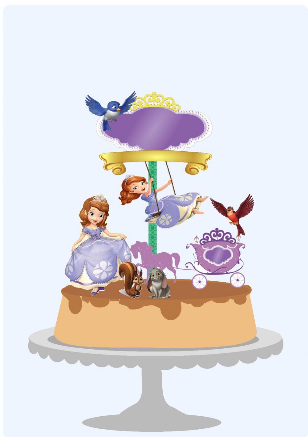 Topo de Bolo Princesa Sofia