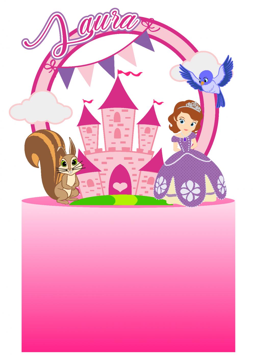 Topo de Bolo Princesa Sofia