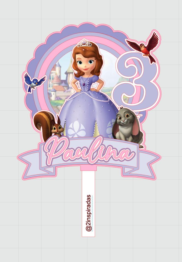 Topo de Bolo Princesa Sofia