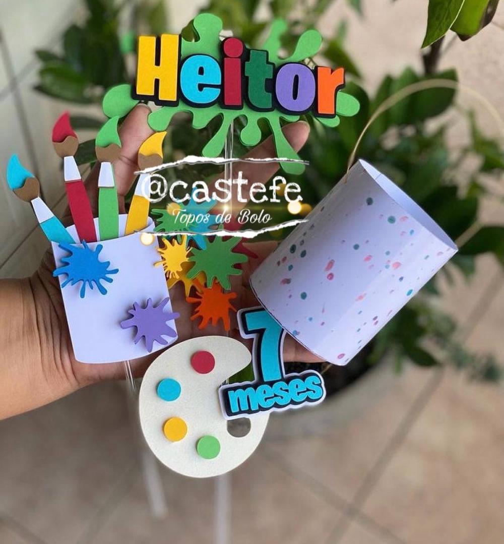 Topo de Bolo pintando o 7