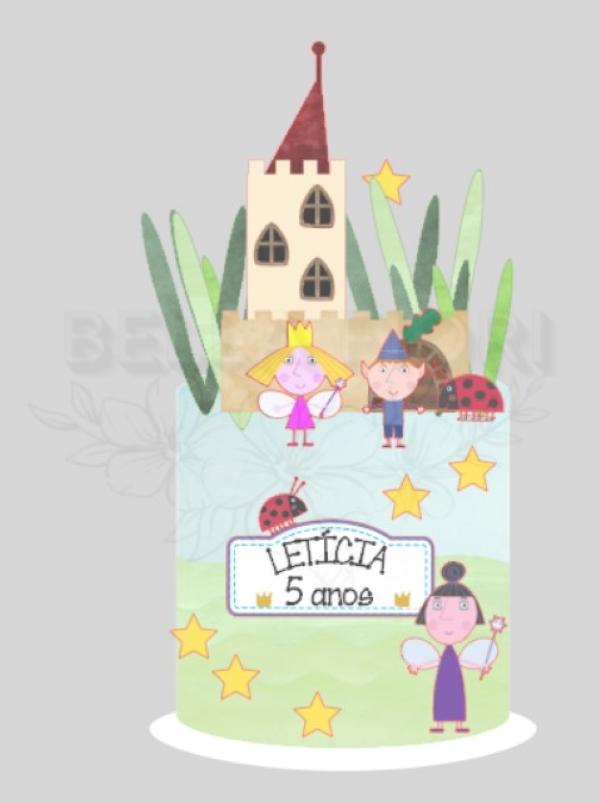 Topo de bolo Ben e Holly