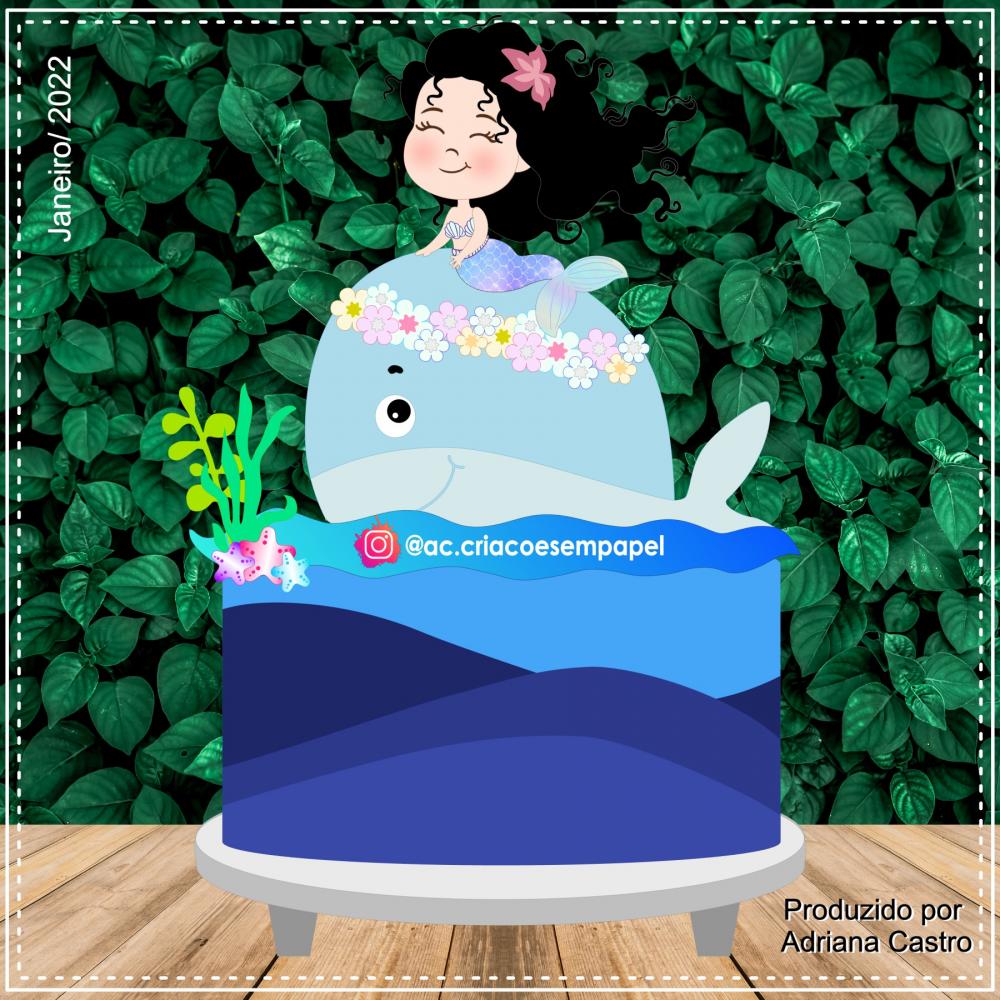 Topo de bolo Baleia