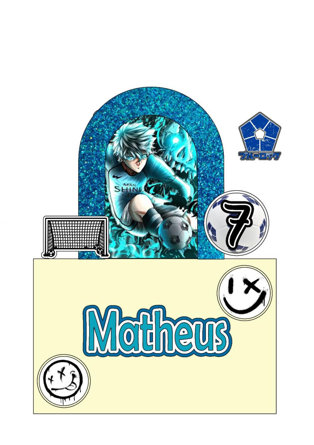 Topo de bolo Blue Lock