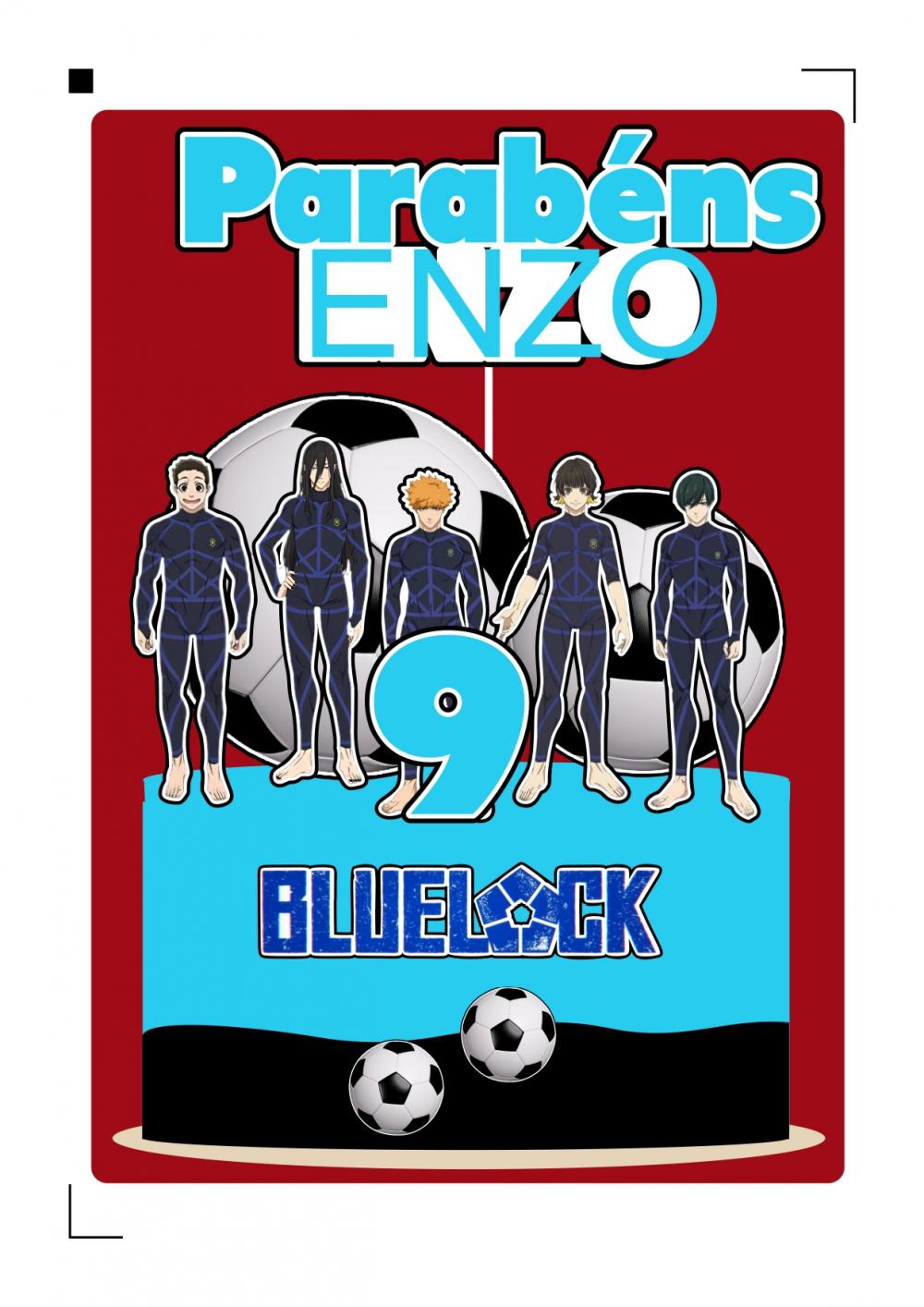 Topo de bolo Blue Lock