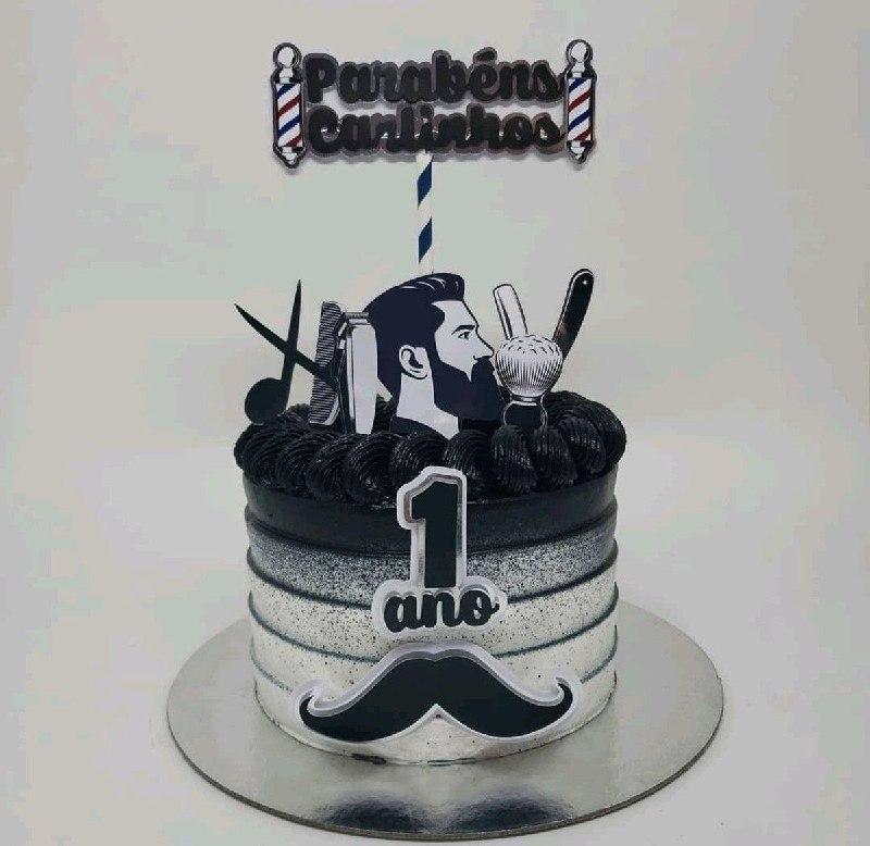 Topo de Bolo Barbearia