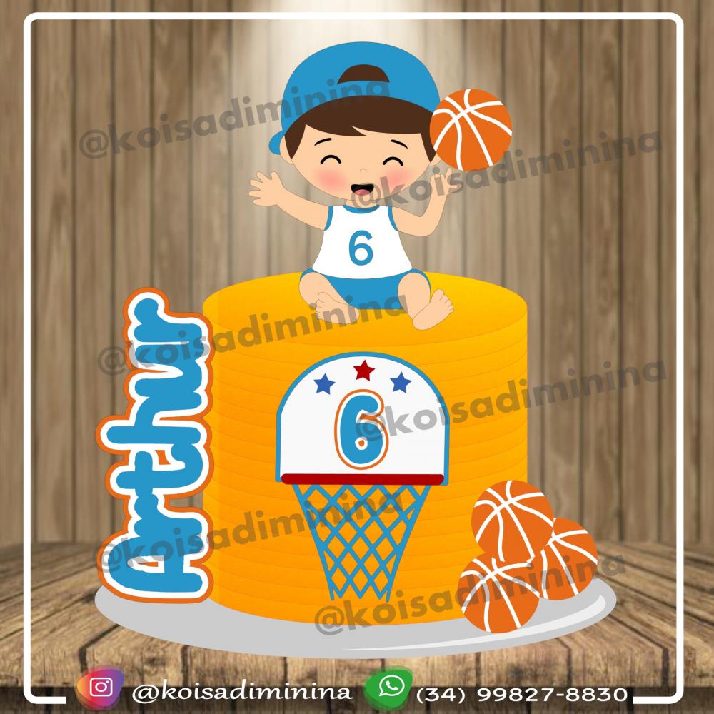 Topo de bolo Basquete
