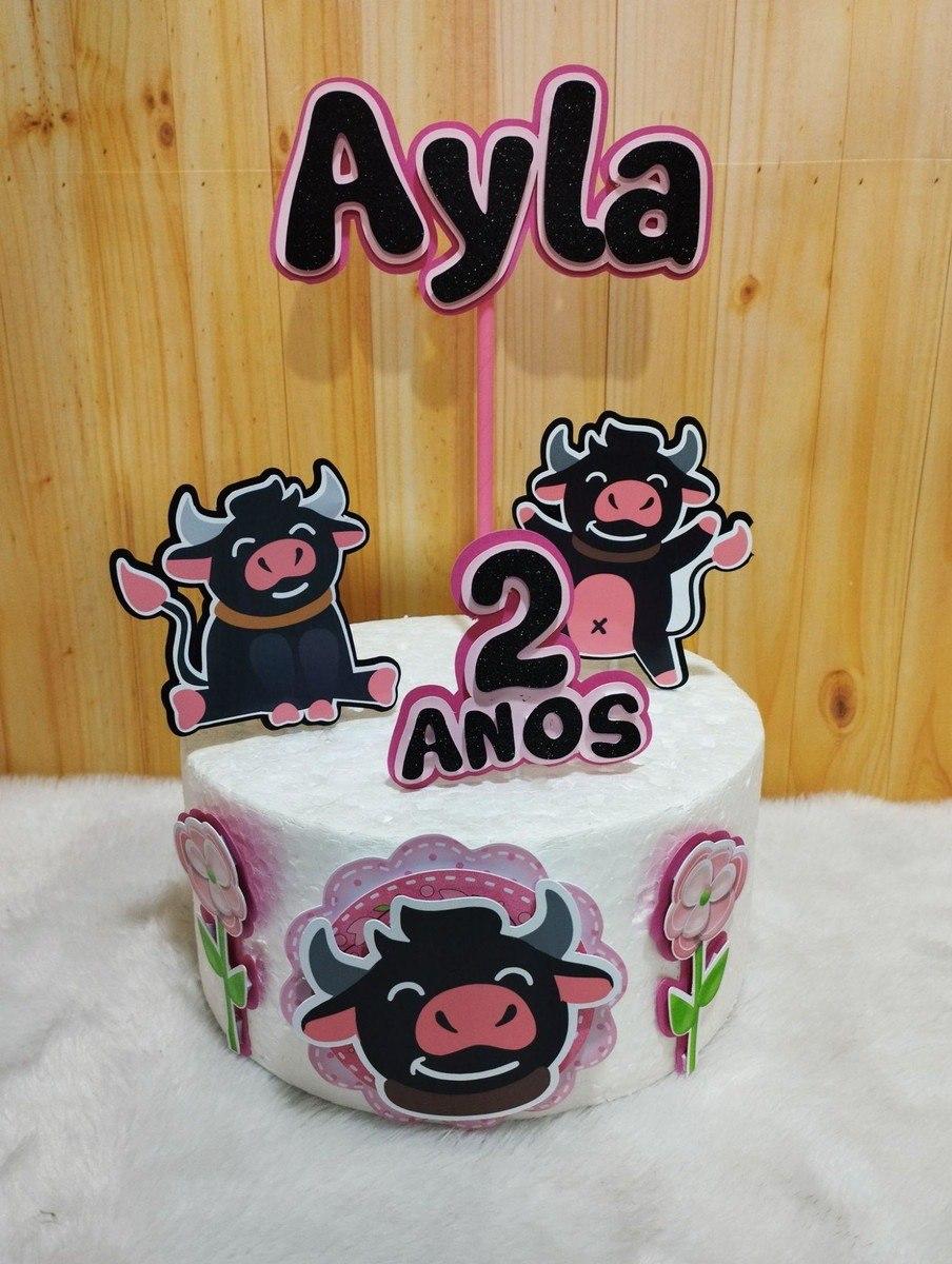 Topo de Bolo Boi da Cara Preta