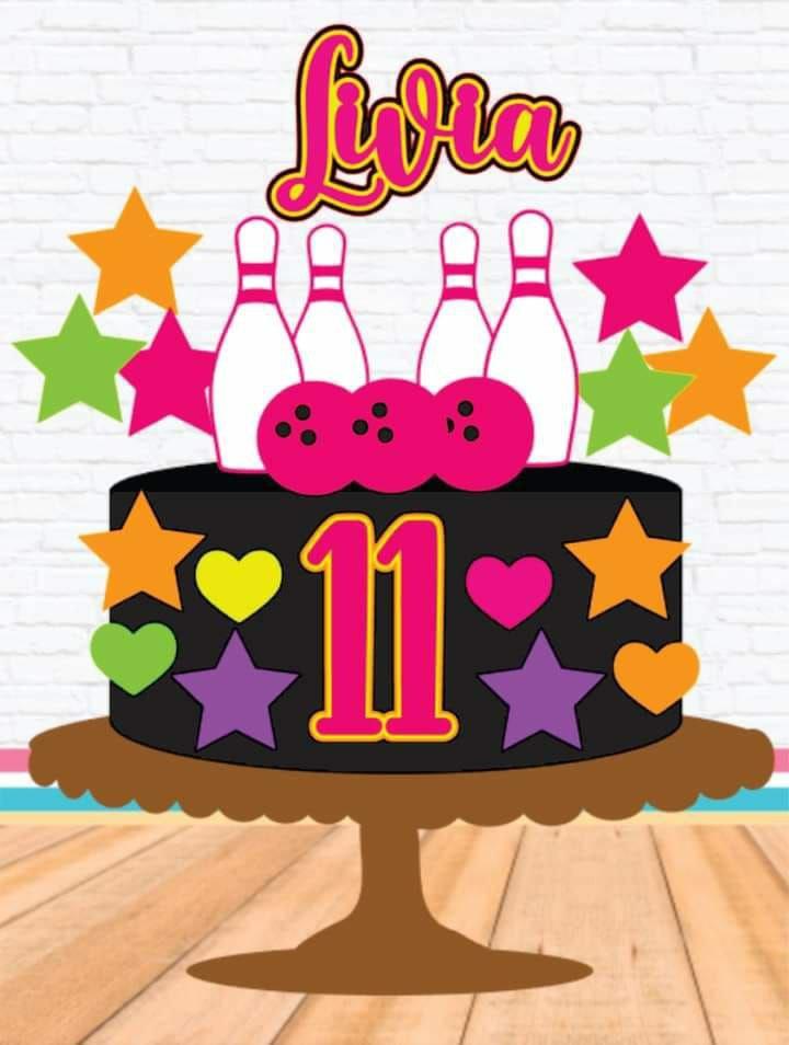 Topo de bolo Boliche