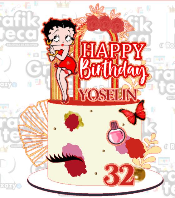 Topo de bolo Betty Boop