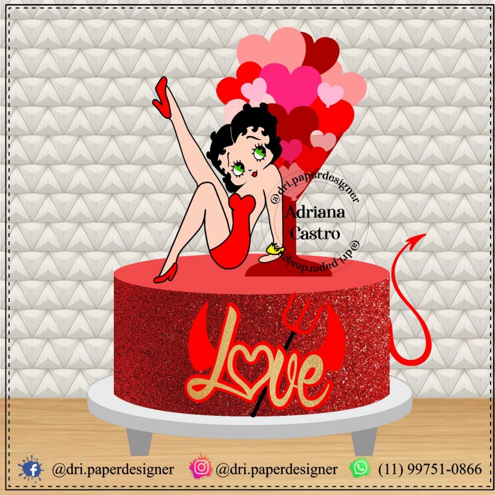 Topo de bolo Betty Boop