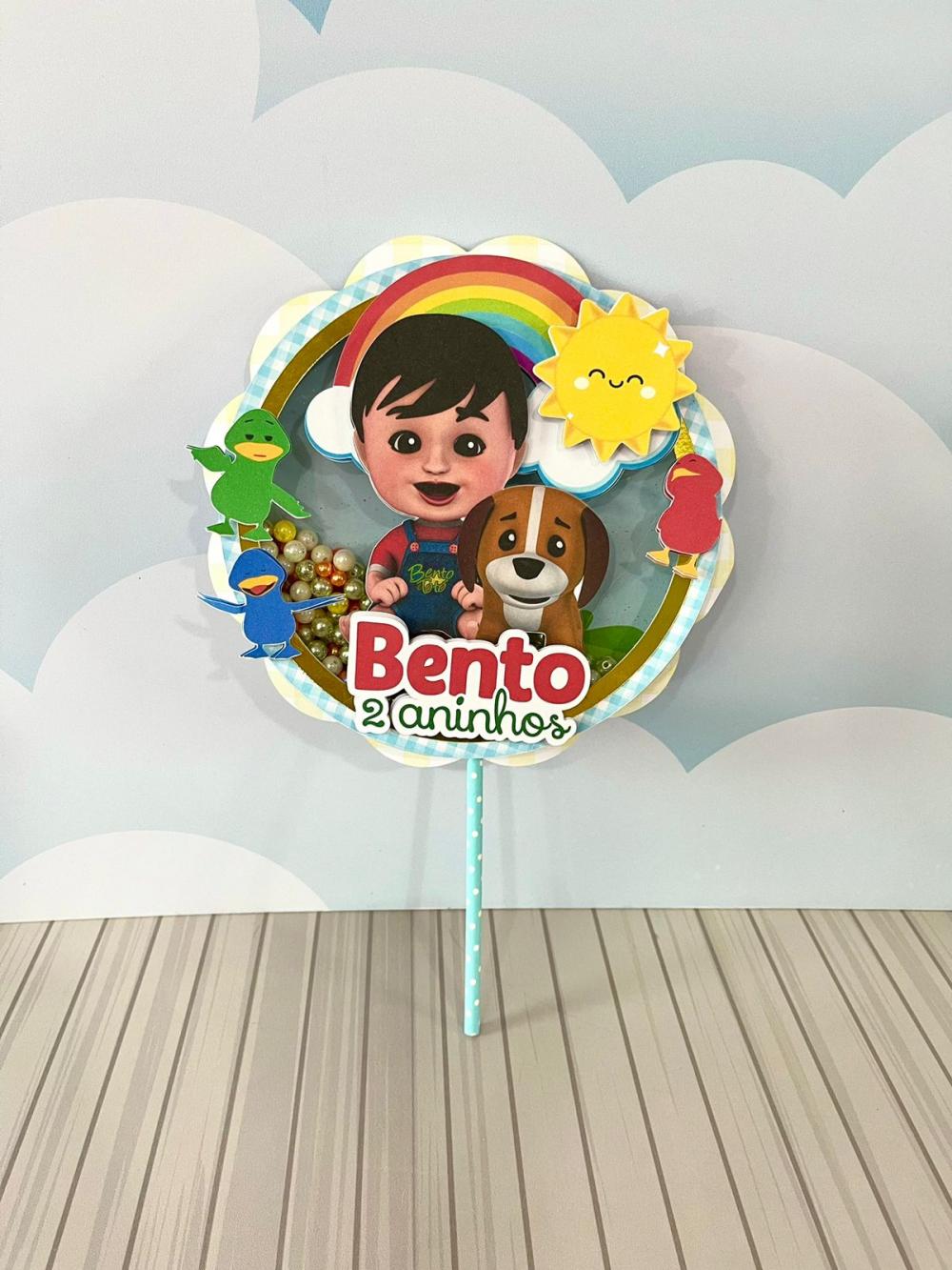 Topo de Bolo Bento e Totó