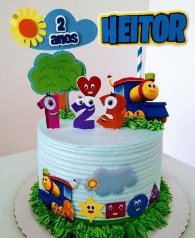 Topo de bolo Bob o trem