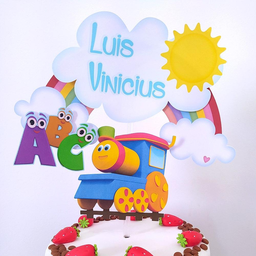 Topo de bolo Bob o trem