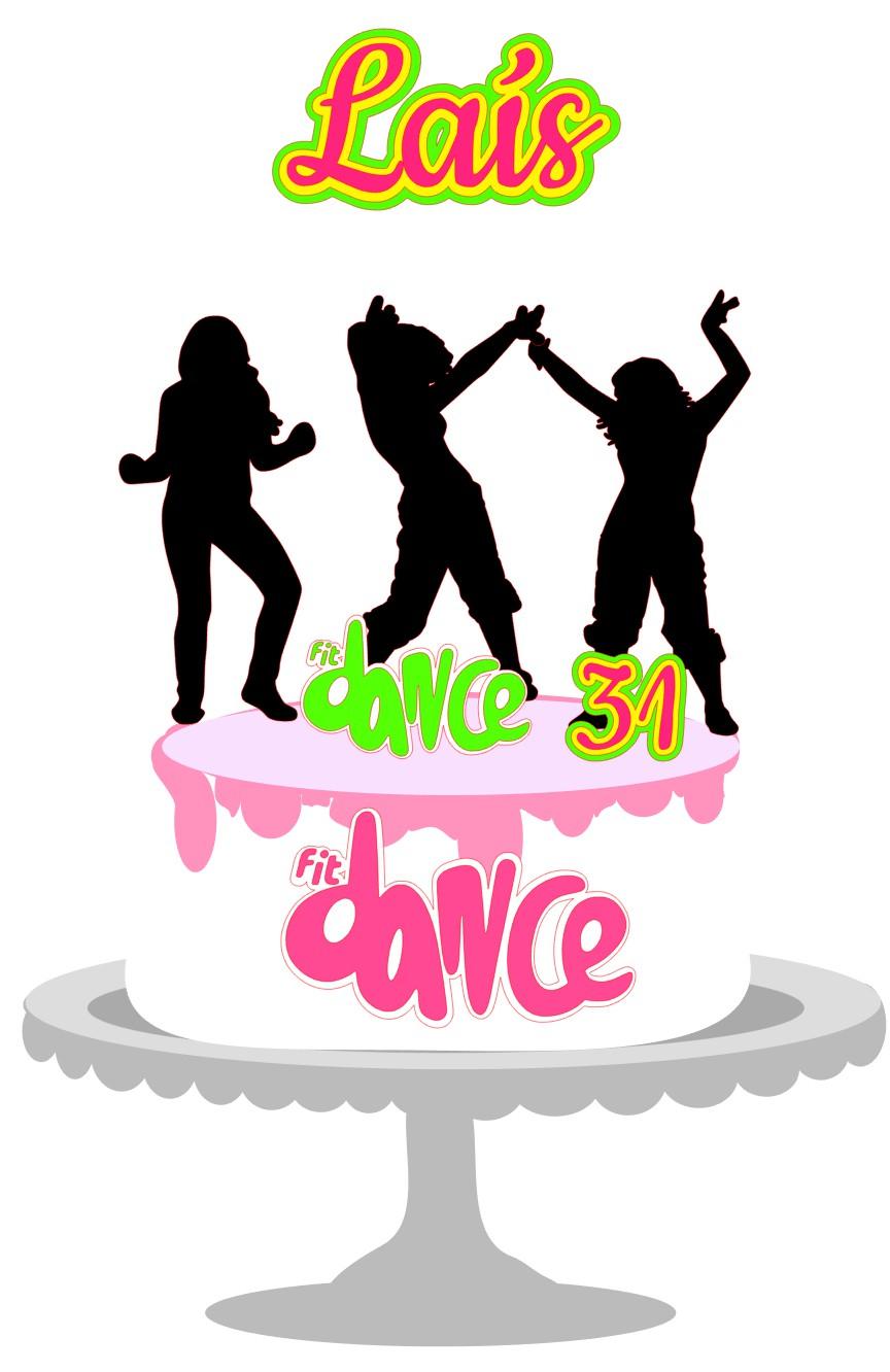 Topo de Bolo Fit Dance