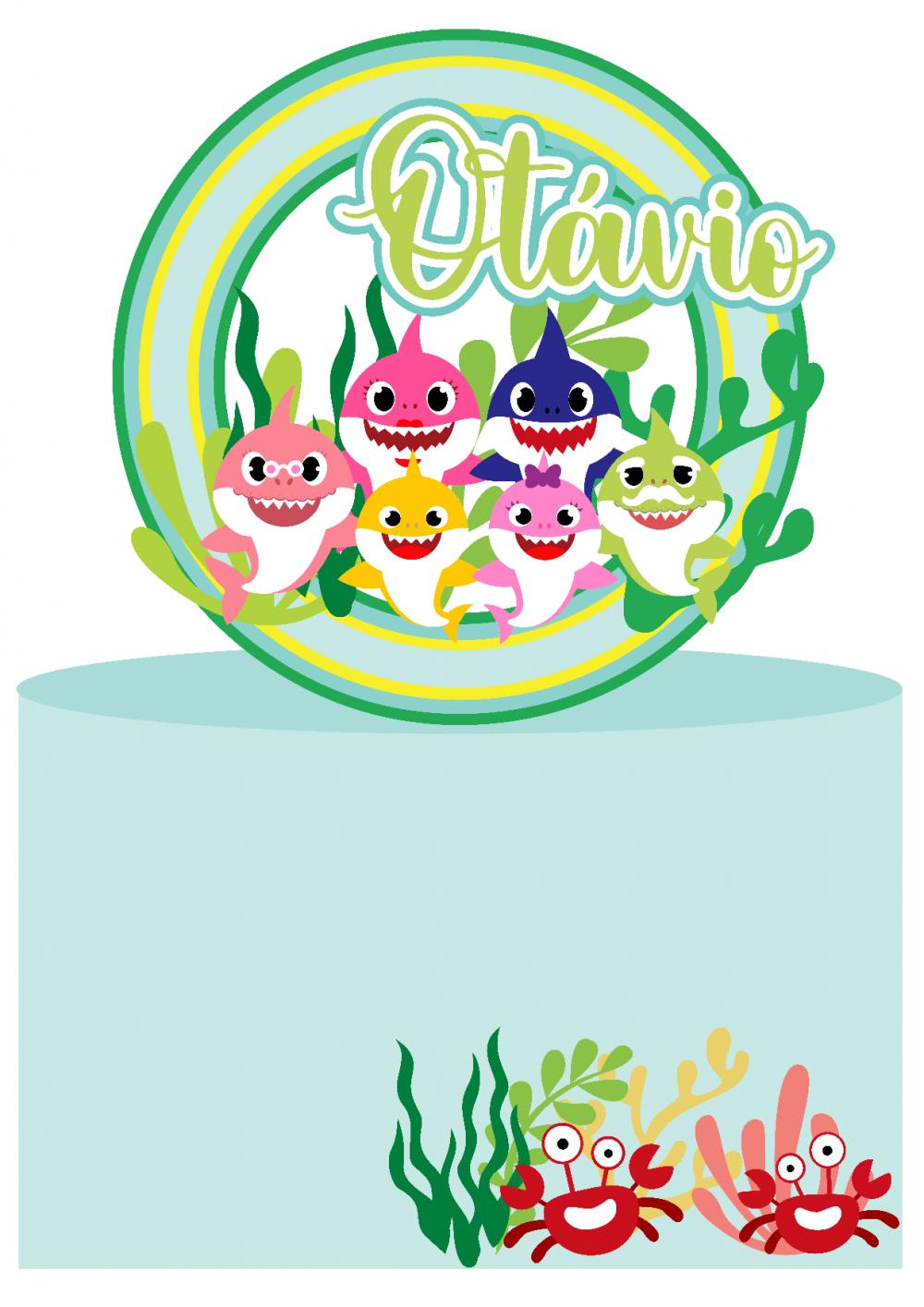 Topo de bolo Baby Shark