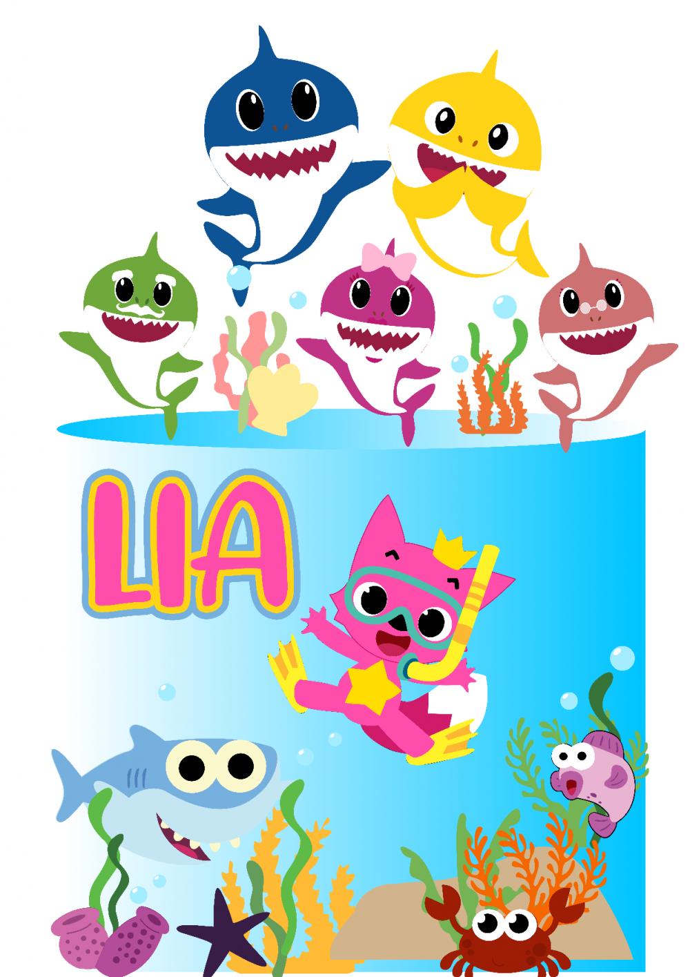 Topo de bolo Baby Shark