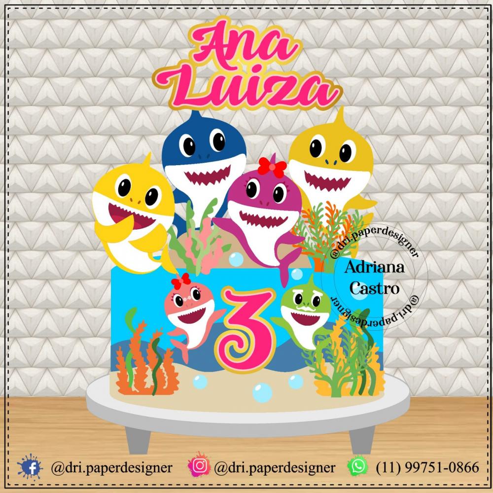 Topo de bolo Baby Shark