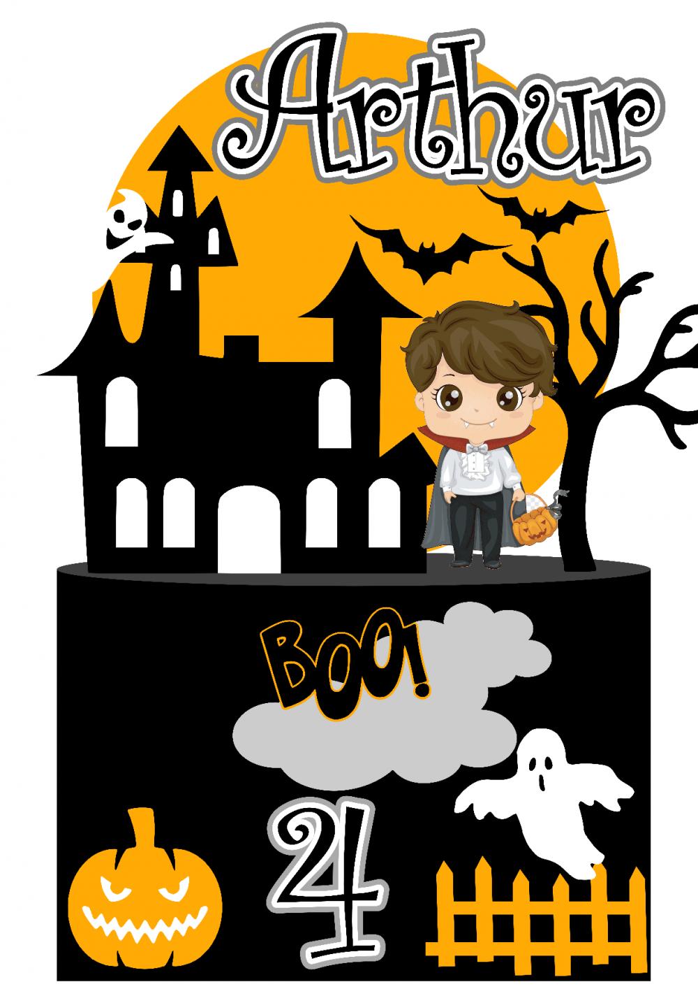 Topo de Bolo Halloween