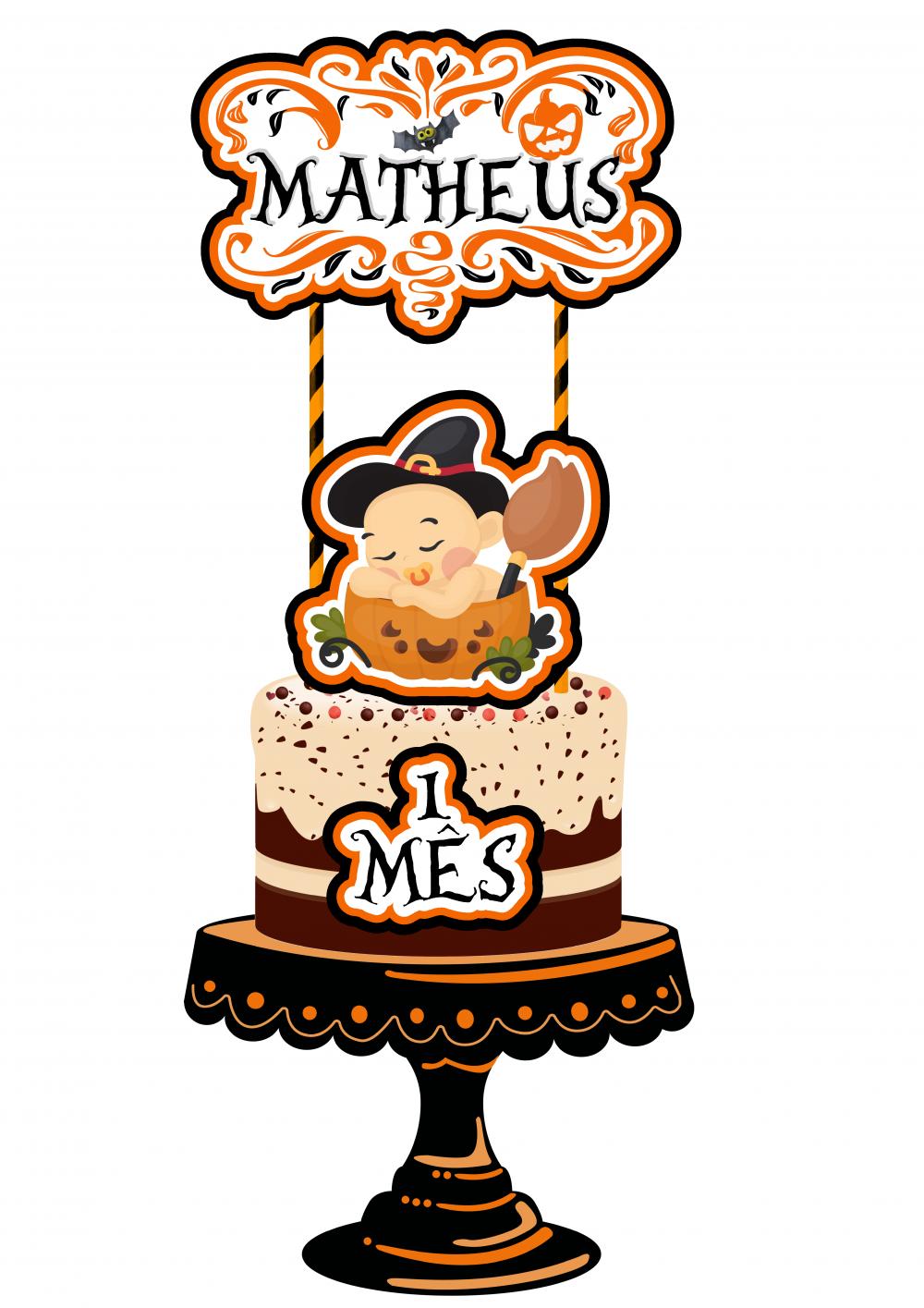 Topo de Bolo Halloween