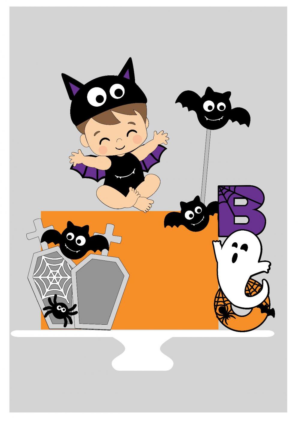 Topo de Bolo Halloween