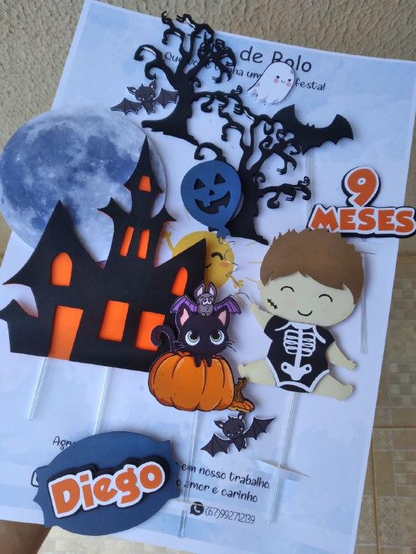 Topo de Bolo Halloween