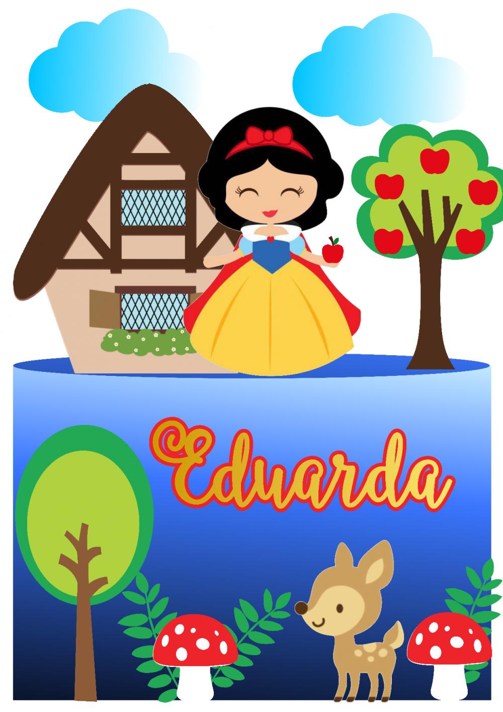 Topo de Bolo Branca de Neve