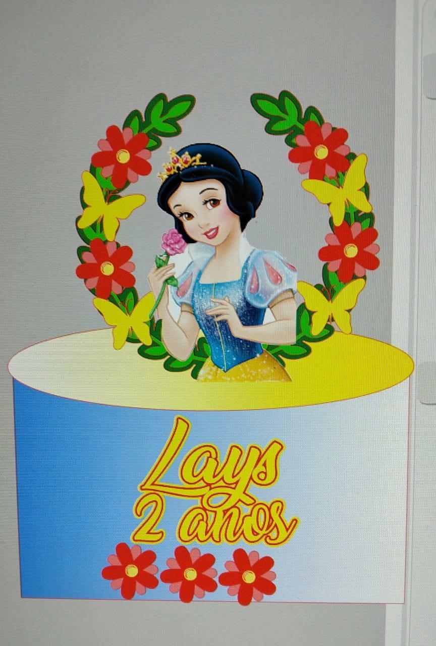 Topo de Bolo Branca de Neve