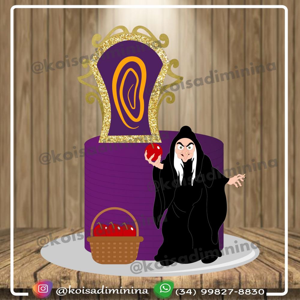 Topo de Bolo Branca de Neve