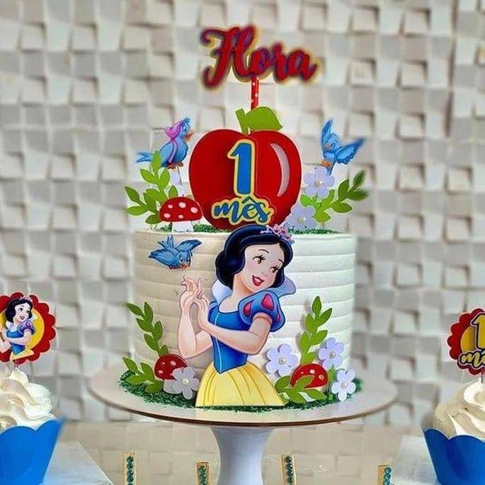 Topo de Bolo Branca de Neve