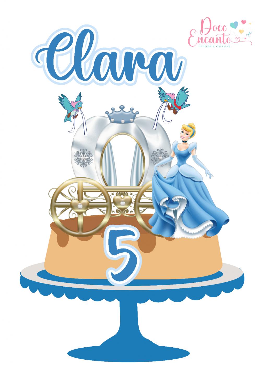 Topo de bolo Cinderela