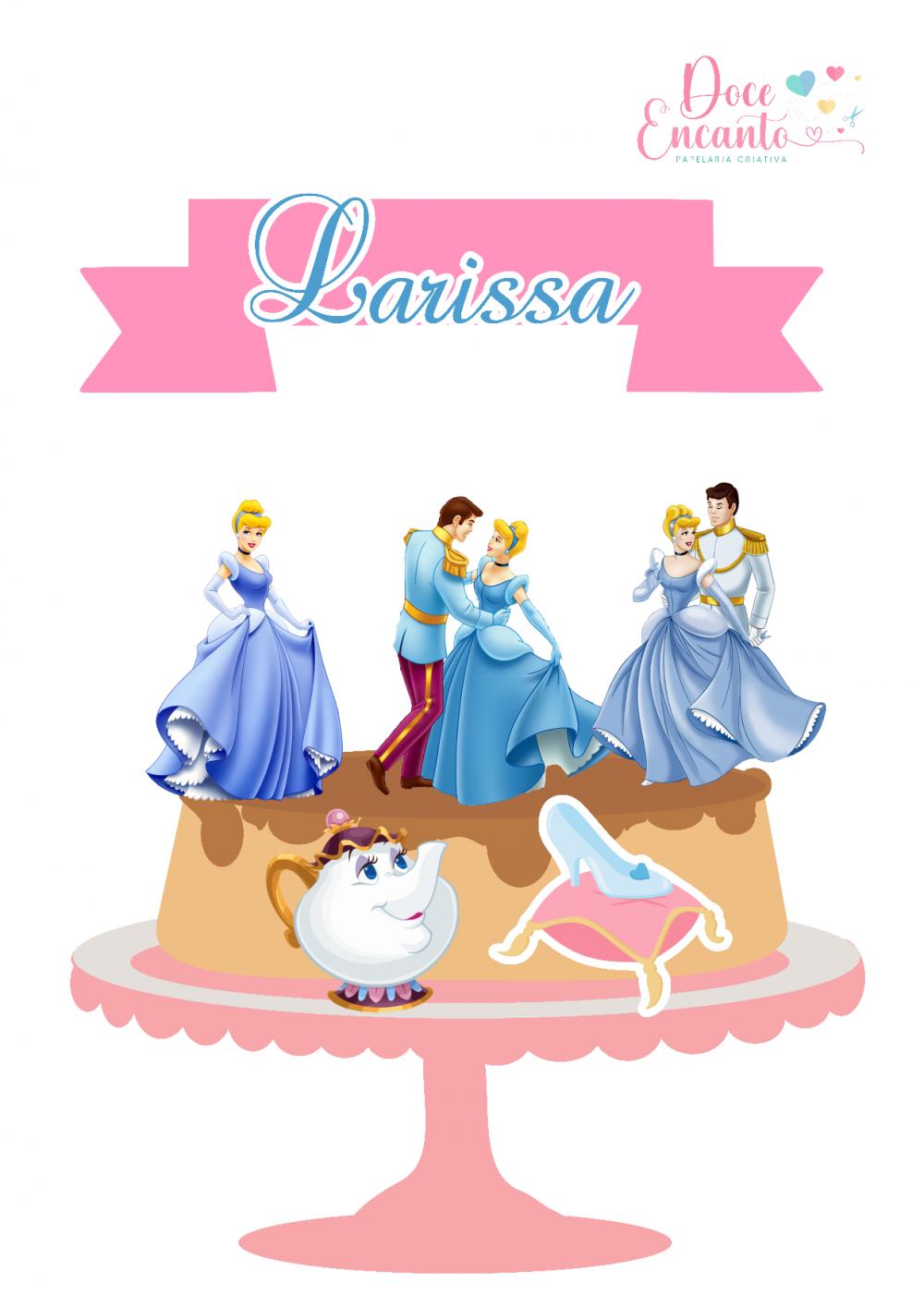 Topo de bolo Cinderela