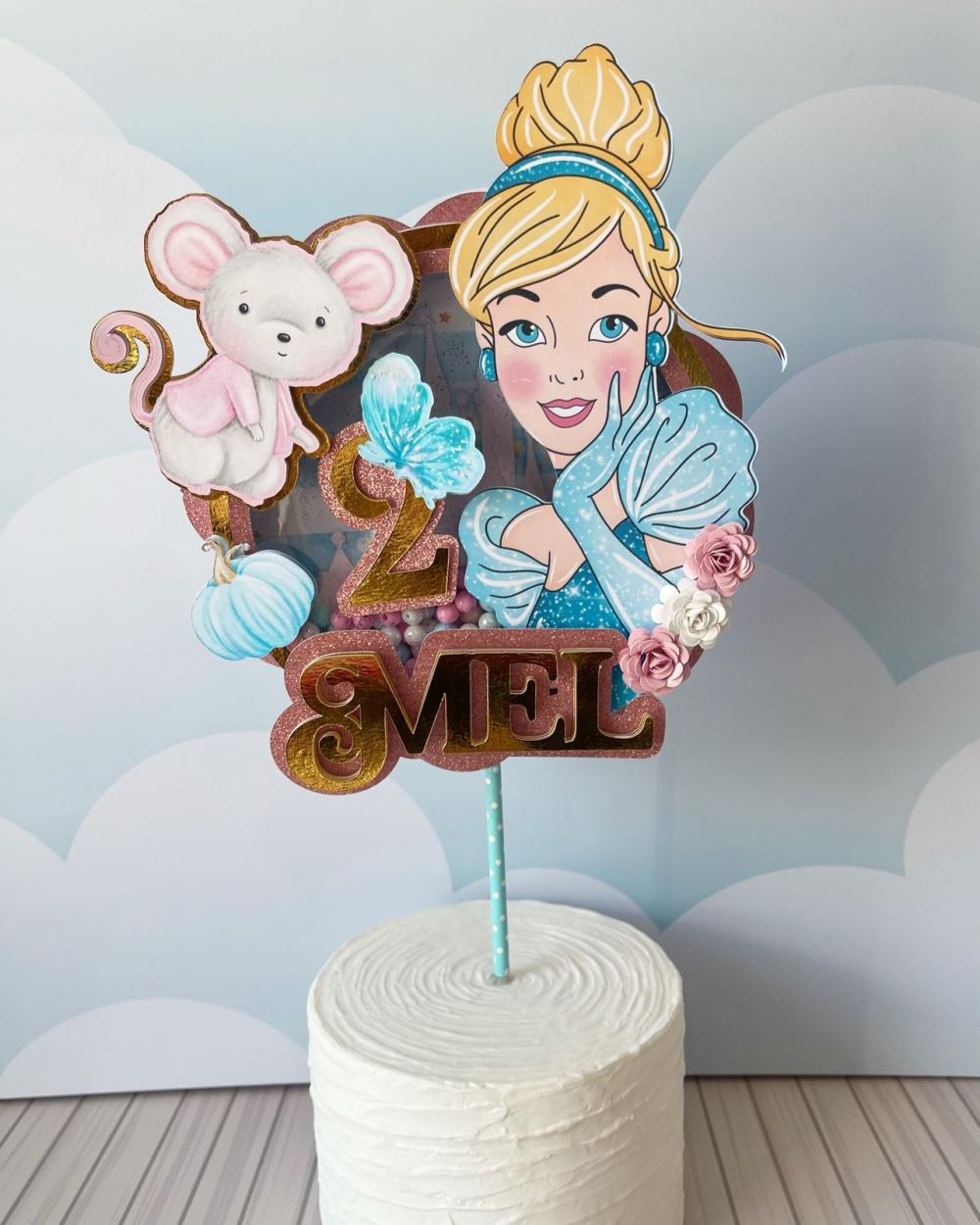 Topo de bolo Cinderela