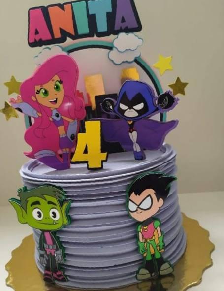 Topo de Bolo Teen Titans